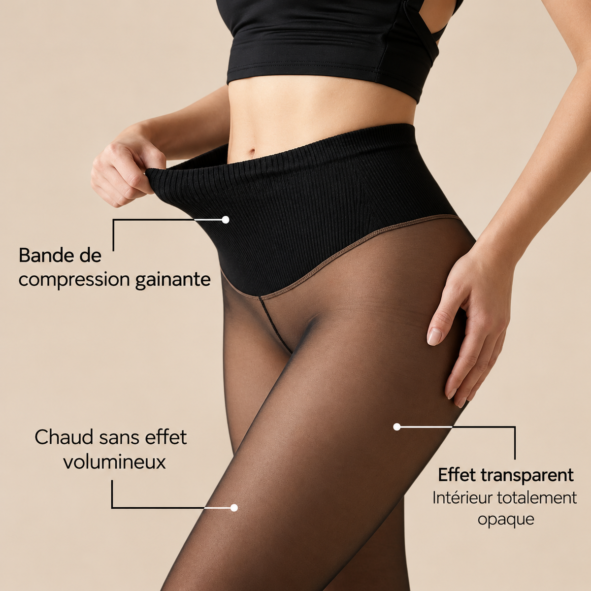 Le Joli Collant - Collant polaire effet transparent