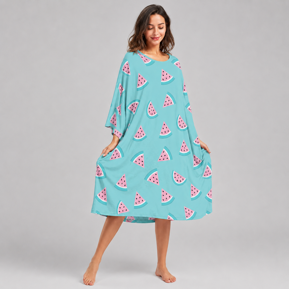 T-shirt de nuit oversize - Pastèque Fraîche
