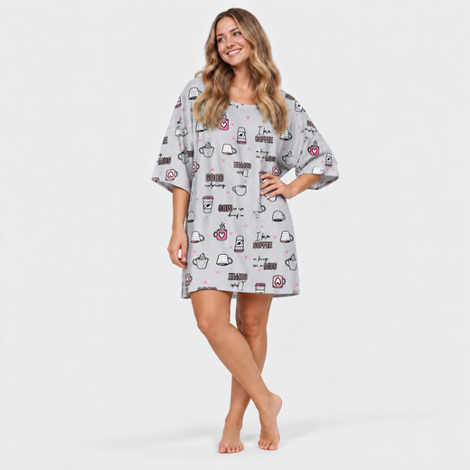T-shirt de nuit oversize - Café Douillet