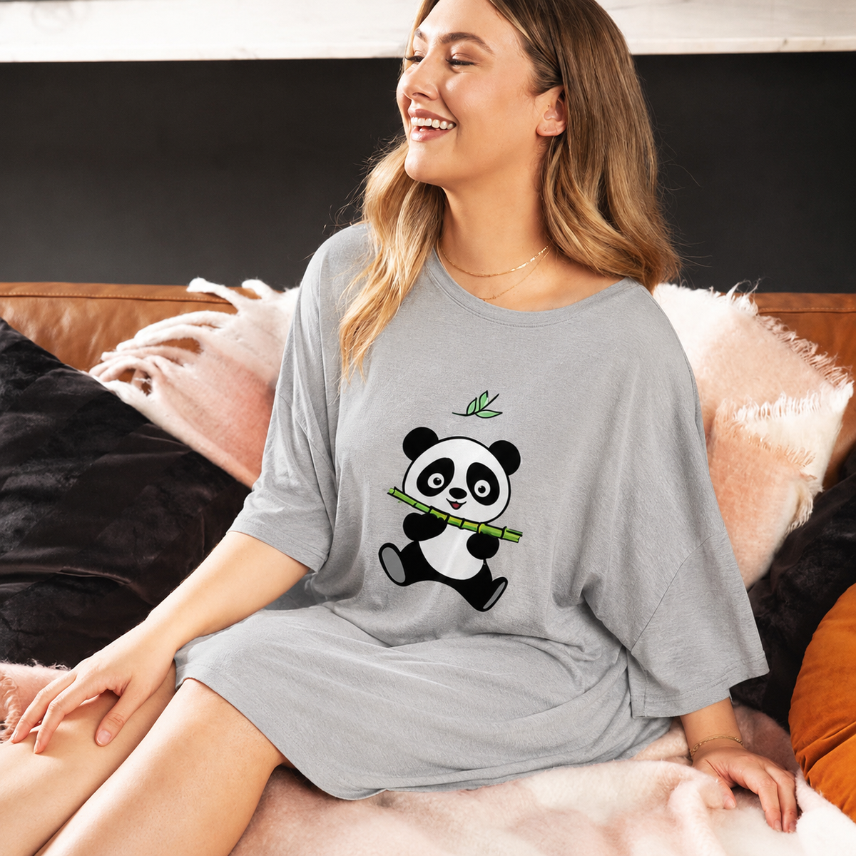 T-shirt de nuit oversize - Panda