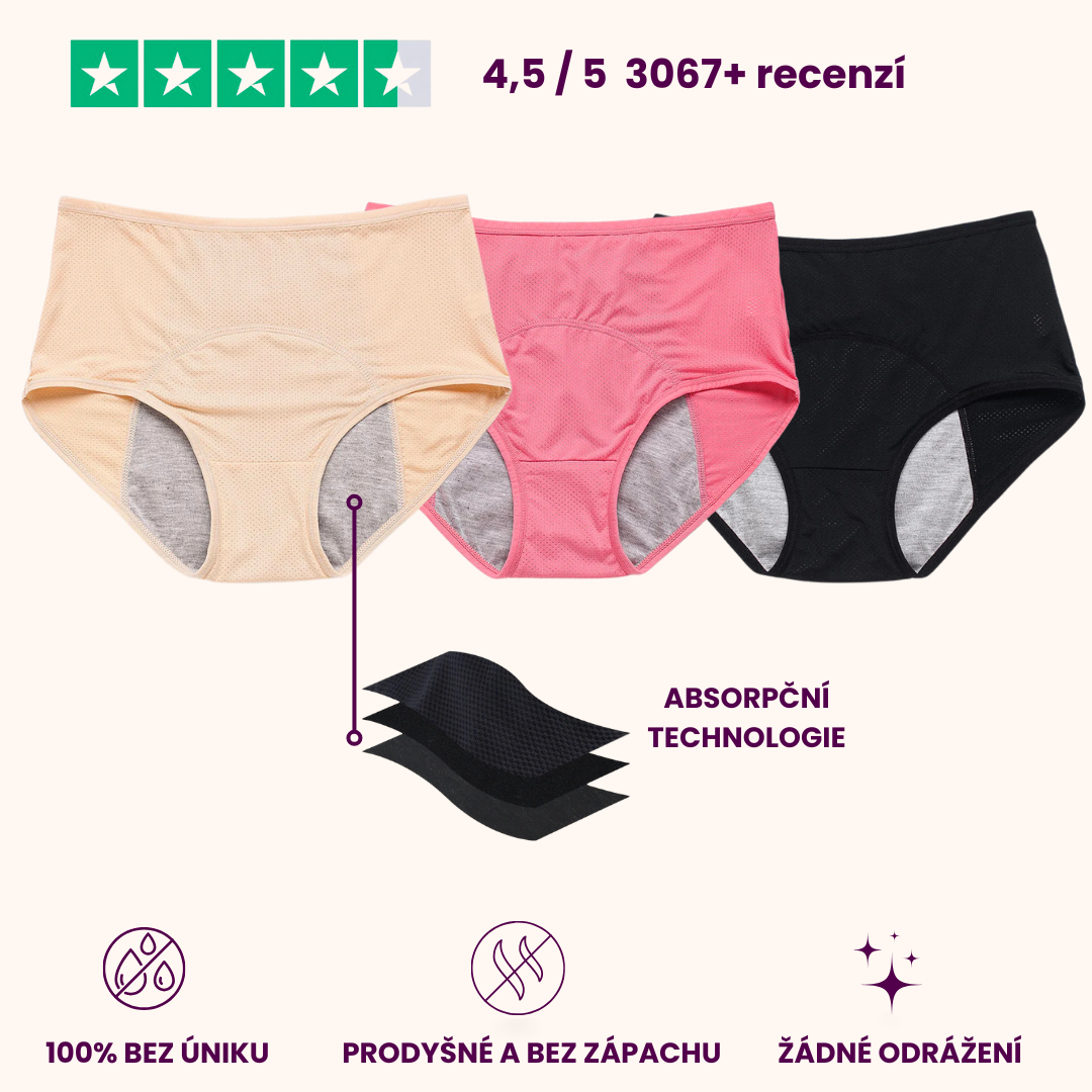 EIRA™ – Menstruační & Kontinenční Kalhotky Signature (balení 3 ks)